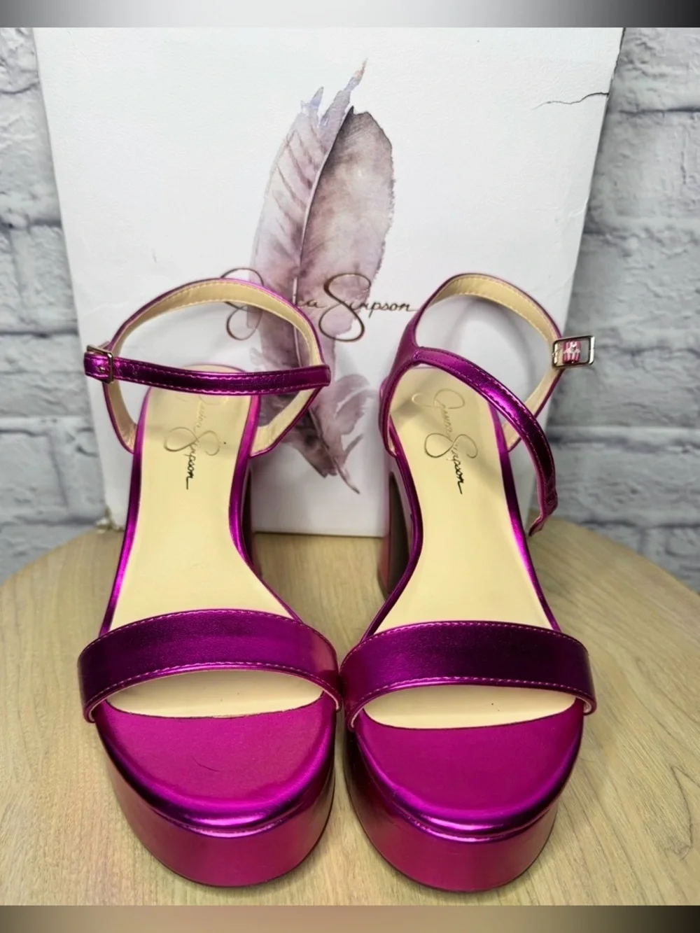Jessica Simpson pink platform block heels NEW w box 8.5M